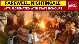 Lata Mangeshkars Mortal Remains Consigned To Flames At Shivaji Park  Farewell Nightingale [upl. by Maguire806]