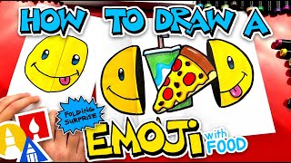 How To Draw An Emoji Folding Surprise With Food Inside [upl. by Enelaj]