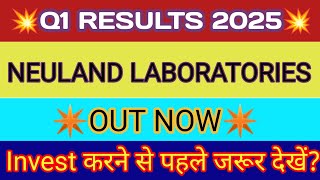 Neuland Laboratories Q1 Results 2024 🔴 Neuland Lab Results 🔴 Leuland Laboratories Share Latest News [upl. by Ayokahs]