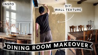 Extreme DINING ROOM MAKEOVER Warm Textured Walls amp Vintage Accents [upl. by Paik]