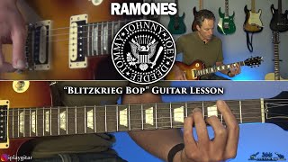 Ramones  Blitzkrieg Bop Guitar Lesson [upl. by Nodyroc717]