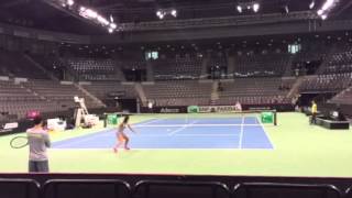 Sam Stosur amp Jarmila Gajdosova hit the Fed Cup practice court [upl. by Safir]