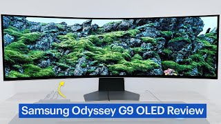 Samsung Odyssey G9 OLED Curved Gaming Monitor Review 2023 [upl. by Ojyram]