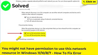 You might not have permission to use this network resource in Windows 111087  How To Fix Error [upl. by Iden]