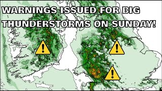 Warnings Issued for Big Thunderstorms on Sunday 10th May 2024 [upl. by Arabeila]