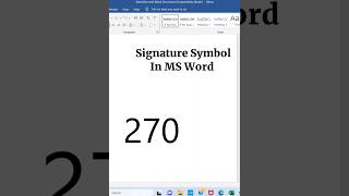 How to insert Signature Symbol in MS Word [upl. by Hall]