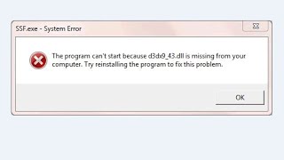 How to Fix quotd3dx943dll is missingquot error [upl. by Eustasius]