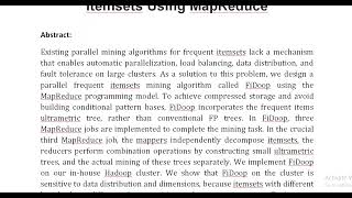 FiDoop Parallel Mining of Frequent Itemsets Using MapReduce [upl. by Nylanej154]