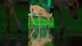 Cute baby deer having fun with his mate in the forest deer🦌 shorts deer cute anime shortvideo [upl. by Bernardina]