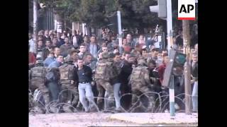 KOSOVO MITROVICA PROTESTORS CLASH WITH KFOR TROOPS [upl. by Shellans]