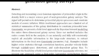 Bayesian field level inference of primordial non Gaussianity using next generation galaxy surveys [upl. by Ul]