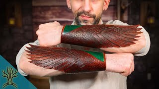 Make Leather Wing Bracers [upl. by Ylrrad]