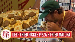 State Fair of Texas Review  Deep Fried Pickle Pizza amp Fried Matcha Dallas TX [upl. by Sheets]