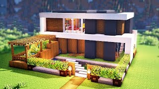 Minecraft Modernes Haus bauen 119 Tutorial  Modernes Haus bauen in Minecraft Survival Tutorial [upl. by Rosalinde596]