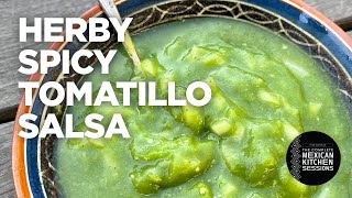 Rick Bayless Essential Salsa Herby Spicy Tomatillo Salsa [upl. by Berna]