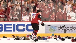 Doan gets showered with hat trick hats [upl. by Nottnerb]