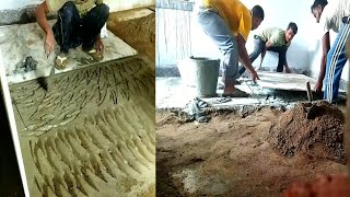 WoW Excellent Work  How to install Itali Marble On Bedroom FloorSand and cement  Marble fitting [upl. by Llednav238]