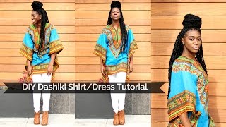 DIY Dashiki ShirtDress Tutorial [upl. by Fredericka]