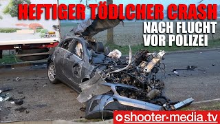 ❌ Flucht vor Polizei endet mit heftigem tödlichen Crash ❌  3 Todesopfer  🚒 Feuerwehr Filderstadt [upl. by Cornish]