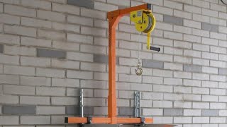 15M Lifting Tool Crane Folding Selflocking Manual Winch Assembly Air Conditioner Installation [upl. by Silrak108]