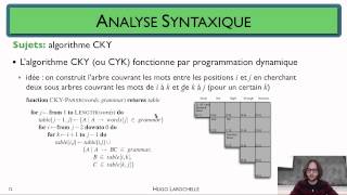 Traitement automatique des langues 69 Analyse syntaxique  CKY [upl. by Ayifa842]