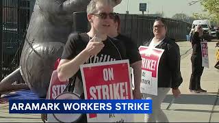 Aramark strike Workers at Wells Fargo Center to hit picket lines for oneday work stoppage [upl. by Wulfe]