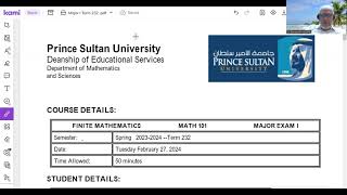 Math 101 First Major Term 232 [upl. by Eniamrahc]