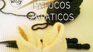 Patucos Zapatitos Escarpines de bebé fáciles en Punto Jersey [upl. by Adriel]