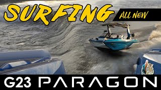 BIGGEST WAKE  Surfing ALL NEW Nautique G23 PARAGON  Lake of the Ozarks [upl. by Lazaruk982]