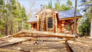 Building a Timber Frame Outdoor Kitchen Connected to My Off Grid Log Cabin Episode 2 [upl. by Eikcim575]