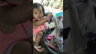 Ayesha the labandera😂 laundry baby life labandera [upl. by Oremar]