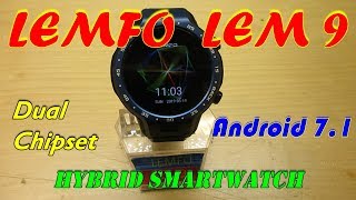 LEMFO LEM 9 Hybrid Smartwatch Dual Chipset AnTuTu test OK Google Full Features Add Dials [upl. by Rodina]