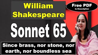 Sonnet 65 by William Shakespeare in hindi I Since brass nor stone nor earth nor boundless sea [upl. by Fowkes]