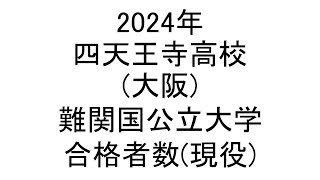 四天王寺高校大阪 2024年難関国公立大学合格者数現役 [upl. by Benedic215]