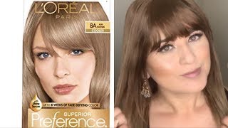 CAMBIO DE LOOKACLARANDO EL CABELLOLOREAL preference 8A ASH BLONDE [upl. by Jaquelin]