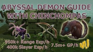 Runescape 3 New Abyssal Demon Guide ft Mechanized Chinchompas amp Aggro Pots 950k Range exph [upl. by Ahsilac33]