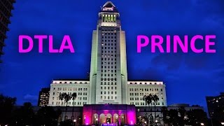 4K  Memorial for Prince at Los Angeles City Hall 2016  Tribute in downtown Los Angeles [upl. by Ueihttam796]