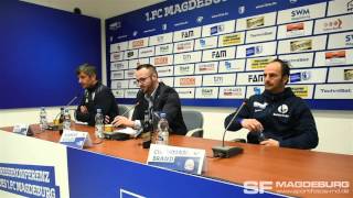 Pressekonferenz  1 FC Magdeburg gegen FC Hansa Rostock 41 21  wwwsportfotosmdde [upl. by Salhcin]