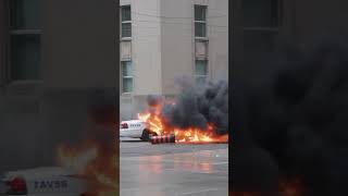 burning police car [upl. by Ainerbas889]