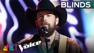 Father of Four Jake Tankersleys Zach Bryan Cover Gets a FourChair Turn  The Voice Blind Auditions [upl. by Eiramnaej]