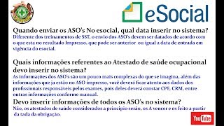 Esocial Prazos para envio dos ASOS  NR 7 Evento S2220 [upl. by Nnoj]