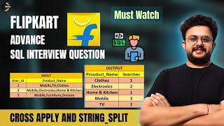 SQL Interview Question and Answers  FLIPKART SQL QUESTION  STRINGSPLIT IN SQL  Deepankar Pathak [upl. by Nauh]