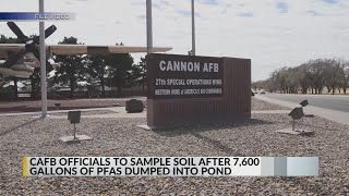 Cannon Air Force Base officials test soil after PFAS dumped into pond [upl. by Roseann748]