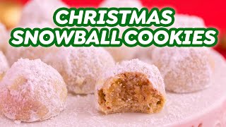 Easy Christmas Snowball Cookies  Only 5 Ingredients [upl. by Yllim965]