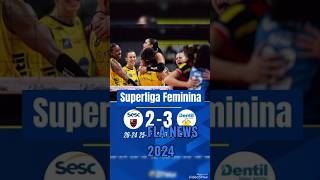 SESC FLAMENGO FOI SUPERADO PELO PRAIA CLUBE NA SUPER LIGA FEMININA esporte Flamengo FlaVôlei [upl. by Ailati]