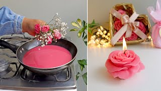 3 Manualidades para SAN VALENTIN Reciclando Residuos de VELAS Ideas Fáciles y Rápidas para el Hogar [upl. by Innoc]