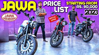 All Jawa Bikes🏍️ Latest Price List 2023👌🏼 Diwali DHAMAKA 💥Jawa 42 Bobber Jawa Perak 42 amp More 🔥 [upl. by Neroled402]