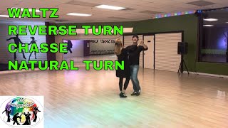 WALTZ REVERSE TURN CHASSE NATURAL TURN [upl. by Shoshanna]