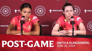 Postgame  Sophia Smith Meghan Klingenberg on match vs KC [upl. by Kelwin]