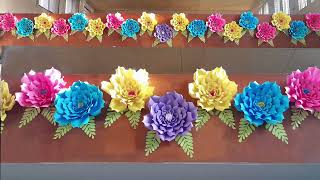 Diy Flower Tutorial Large Size Paper Flower [upl. by Notnarb]